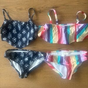 Abercrombie Kids Floral and Rainbow Striped Bikini Set